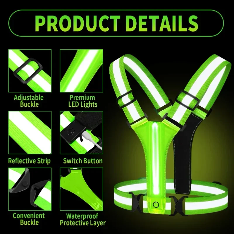 LED Reflective Vest Running Ge - Running Gear Night ulasan dan harga