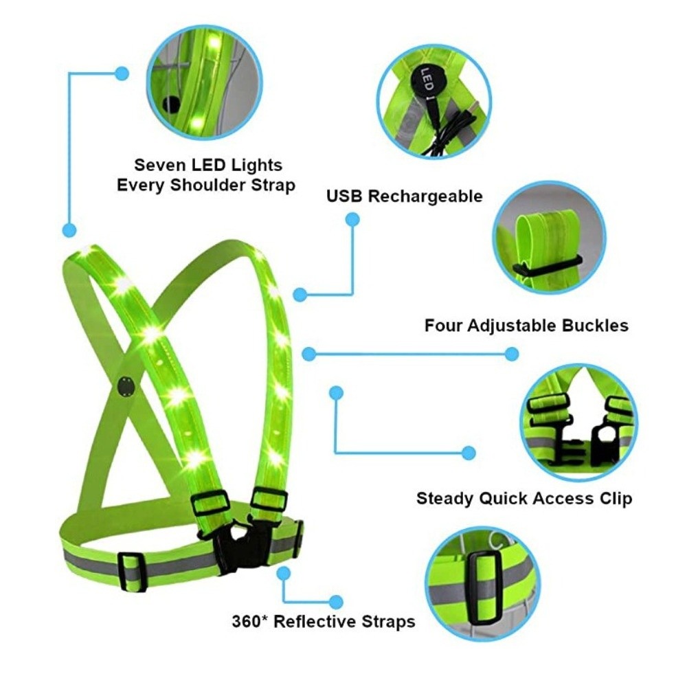 New Polyester LED Safety Vest  - New Gear Running ulasan dan harga